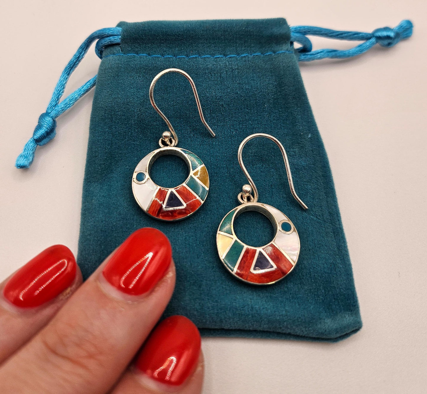 Pendientes Incaico Azul